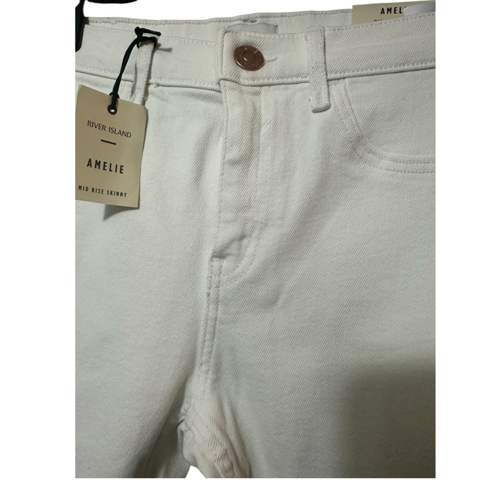 River Island White Skinny Jumpsuit with High-Waist Design - Picture 3 of 7